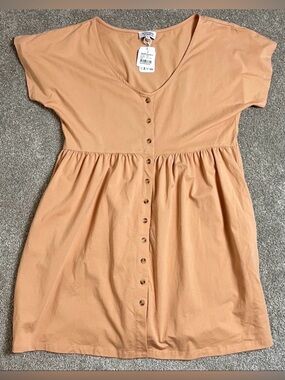 NWT- Known Supply- Women’s- Josie- Dusty Coral-Front Mini Dress with pockets.